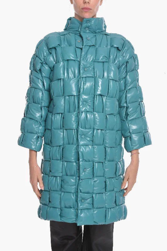 Elegant Clothing Bottega Veneta Quilted Intreccio leather Coat