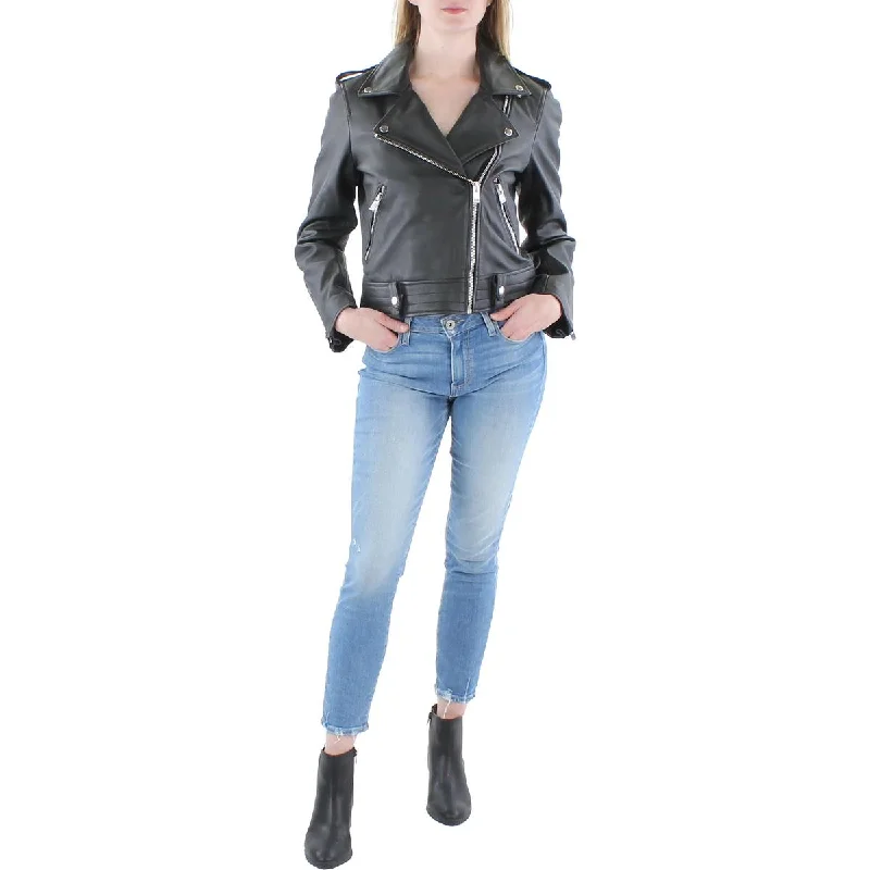 Fashion Forward Carson Womens Leather Biker Motorcycle Jacket