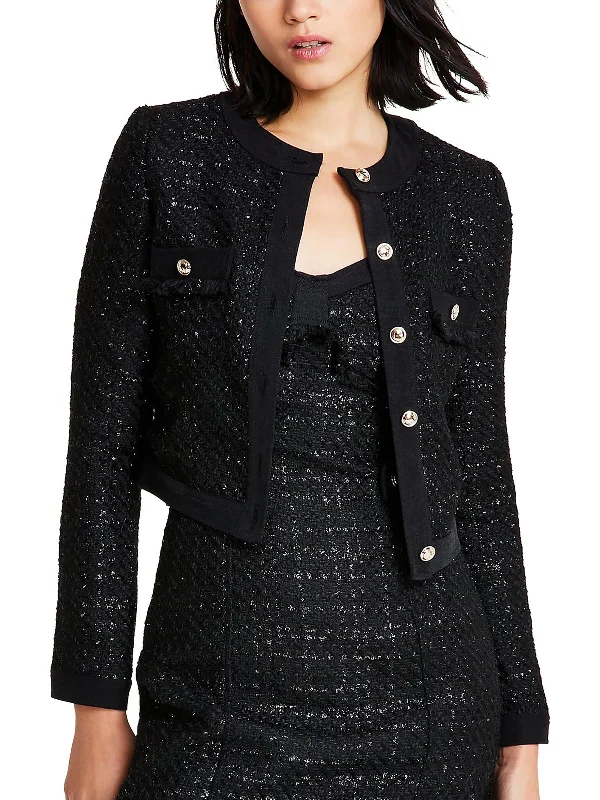 Stylish Looks Clarissa Tweed Jacket Womens Tweed Short Trucker Jacket