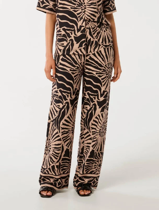 Stylish Savings Ella Printed Elastic Waist Wide Leg Pants