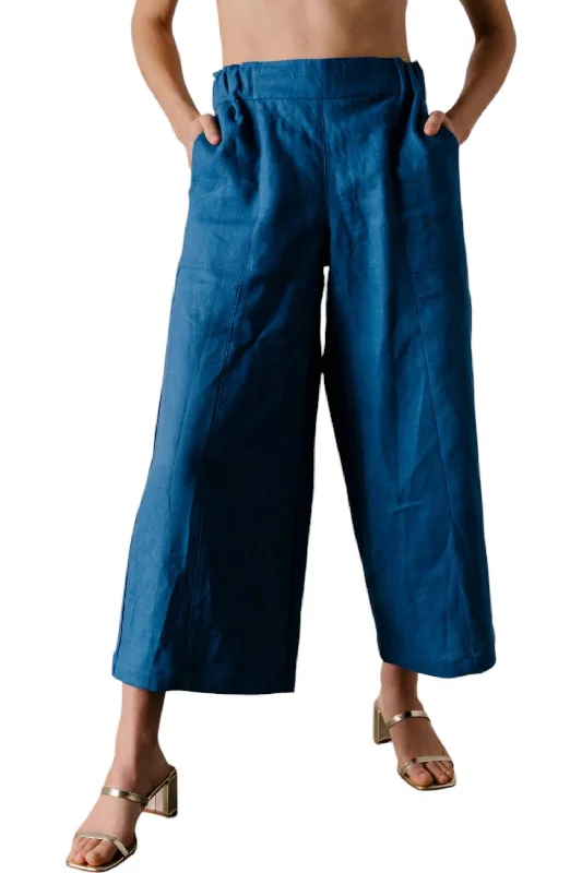 Unleash Your Style Emil Easy Crop Pants In True Blue