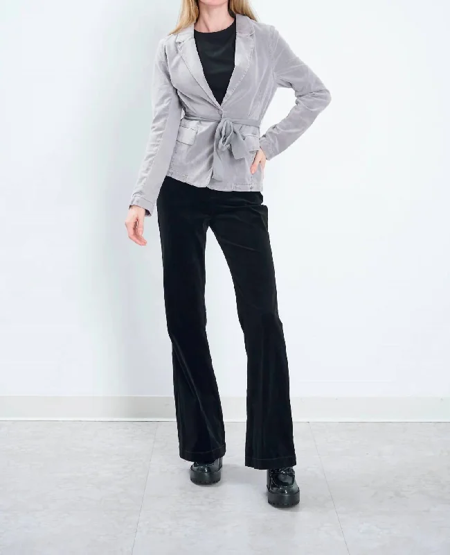 All Season Fashion Collection Esme Velvet Pant In Black