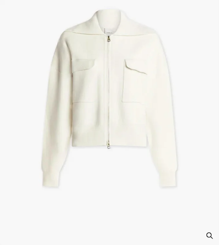 Wardrobe Refresh Felise Releaxed Knit Jacket In Egret