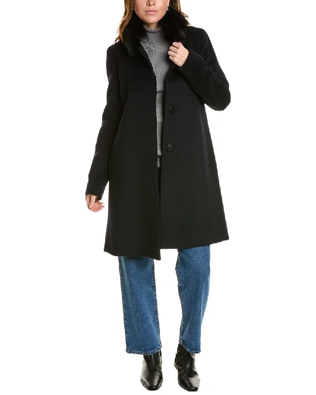 Casual Chic FLEURETTE Long Wool-Blend Coat