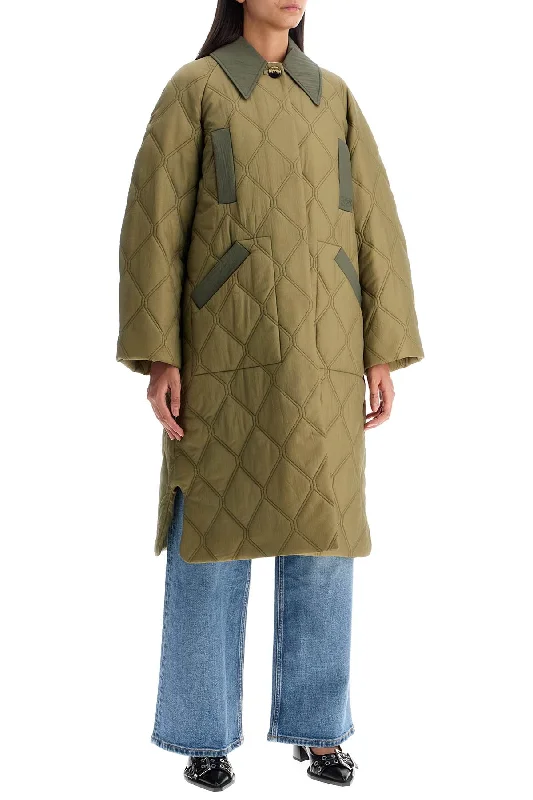 Fashion Forward Femininity Ganni Long Quilted Padded Coat