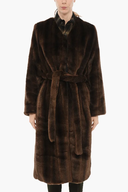 Chic Outfits HALFBOY Faux Fur Coat With Hidden Closure