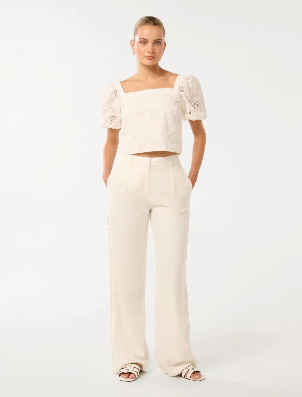 Holiday Attire Sale Harmony Crochet Wide Leg Pants