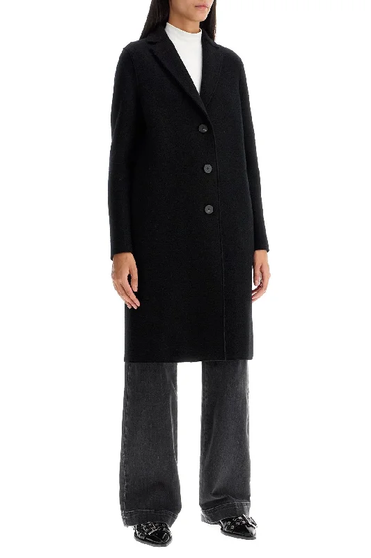 Latest Trends Harris Wharf London Single-Breasted Wool Coat In Boiled