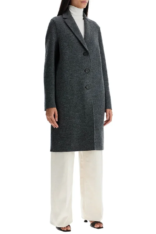 Break Fashion Norms Harris Wharf London Single-Breasted Wool Coat In Boiled