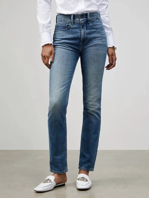 Limited - Time Bundle High Rise Straight Ankle Reeve Ital. Heritage Jean In Faded Skyline