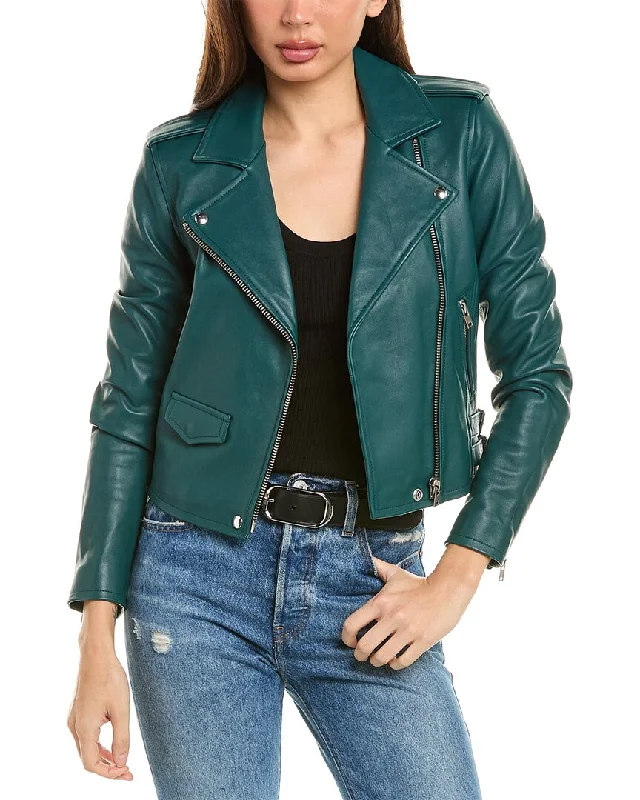 Stylish Savings IRO Ashville Leather Moto Jacket