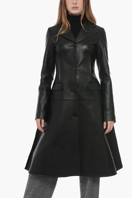 Imeless Style J.W.Anderson Leather Trench Coat with Stitch Detailing