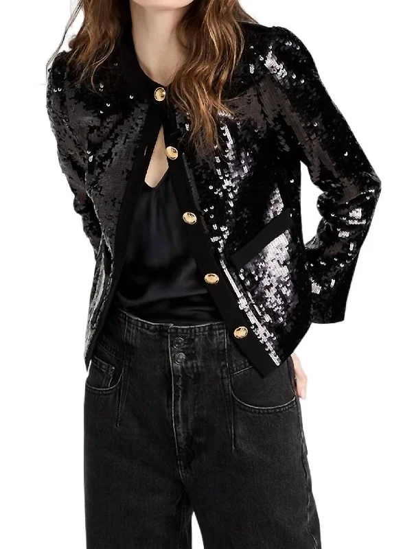 Shop Our Looks Katherine Sequin Jacket In Black