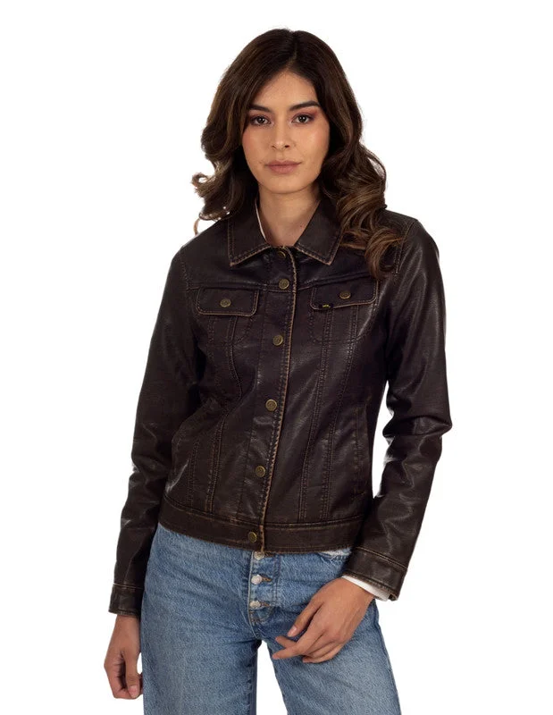 Mid - Week Surprise Lee Women's Leatherette Jean Jacket