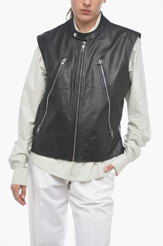 Chic Trends For The Fashion Savvy Maison Margiela MM6 Quilted Leather Biker Waistcoat