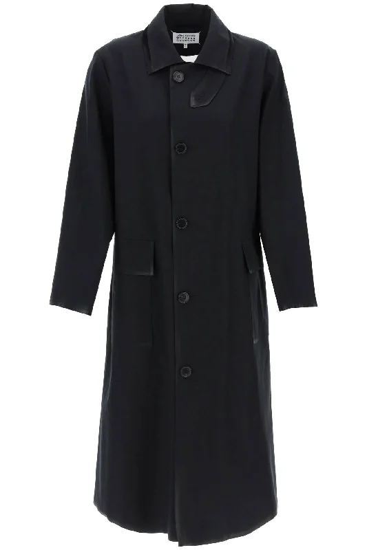 Effortless Everyday Wear Maison Margiela Women's Cotton Coat With Laminated Trim Details