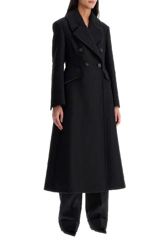 Vibrant Femme Fashion Max Mara Atelier Wool And Cashmere Redingote Coat In