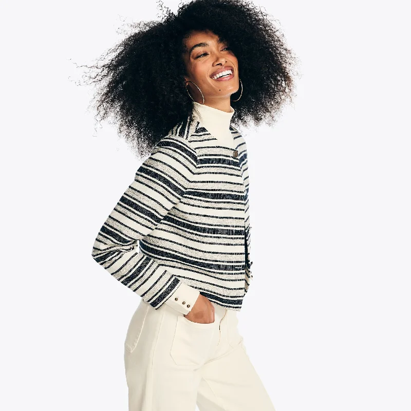 Brand Name Clothing Discount Extravaganza Nautica Womens Striped Cropped Jacket