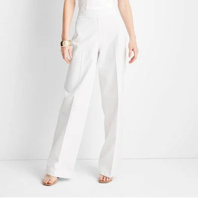 Flash Deals New - Women's High-Rise Straight Leg Pants - Future Collective with Jenee Naylor White 4