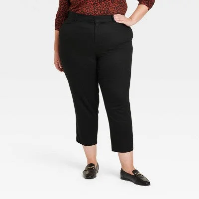 Charming Silhouette New - Women's High-Rise Tapered Pants - Ava & Viv Black 26