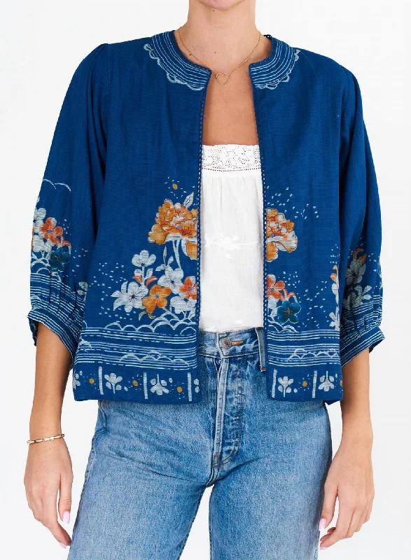 Fashion Forward Outfits Osha Print Jacket In Indigo