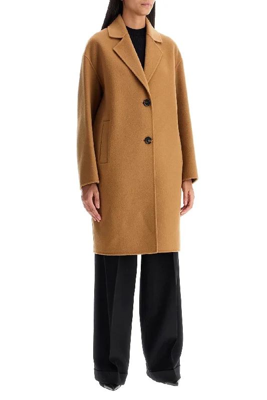 Elegant Style Pinko Double Wool Coat With Screwdriver Design