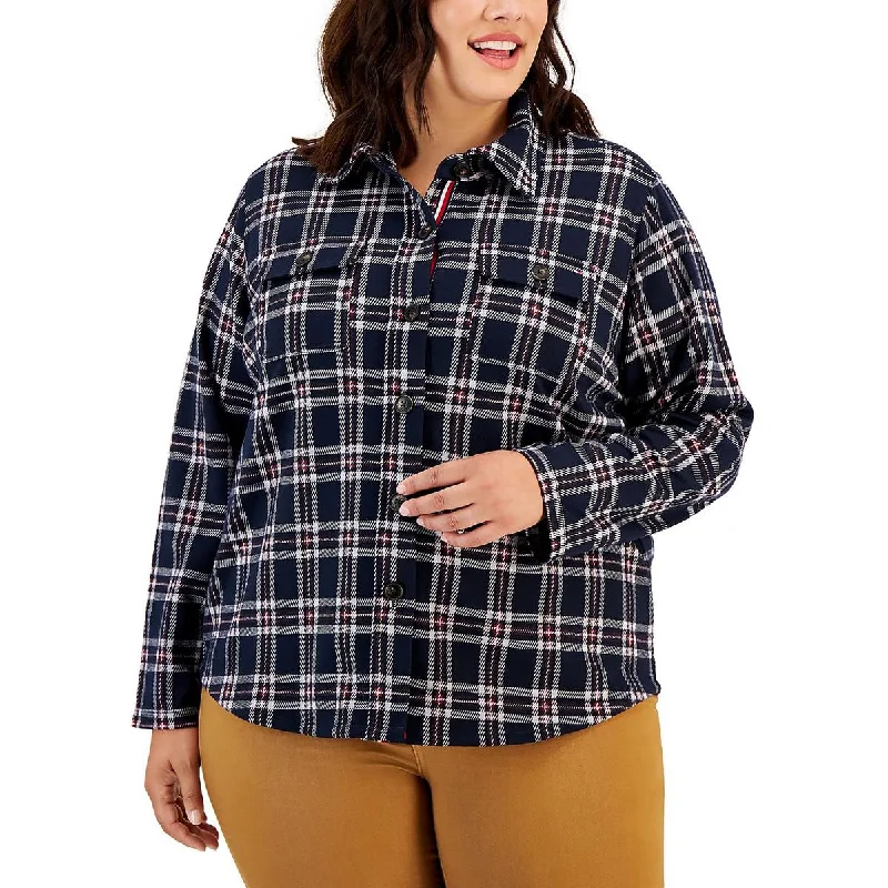 Fresh Styles, Fresh Deals Plus Womens Plaid Cold Weather Shirt Jacket