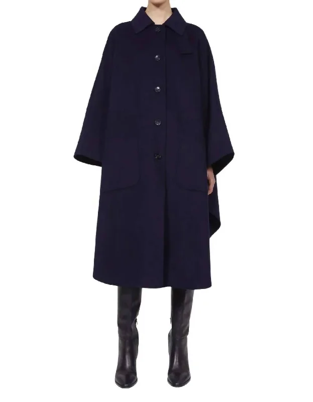 Trend Forward Women's Wear Pomona Wool Coat In Utility Blue