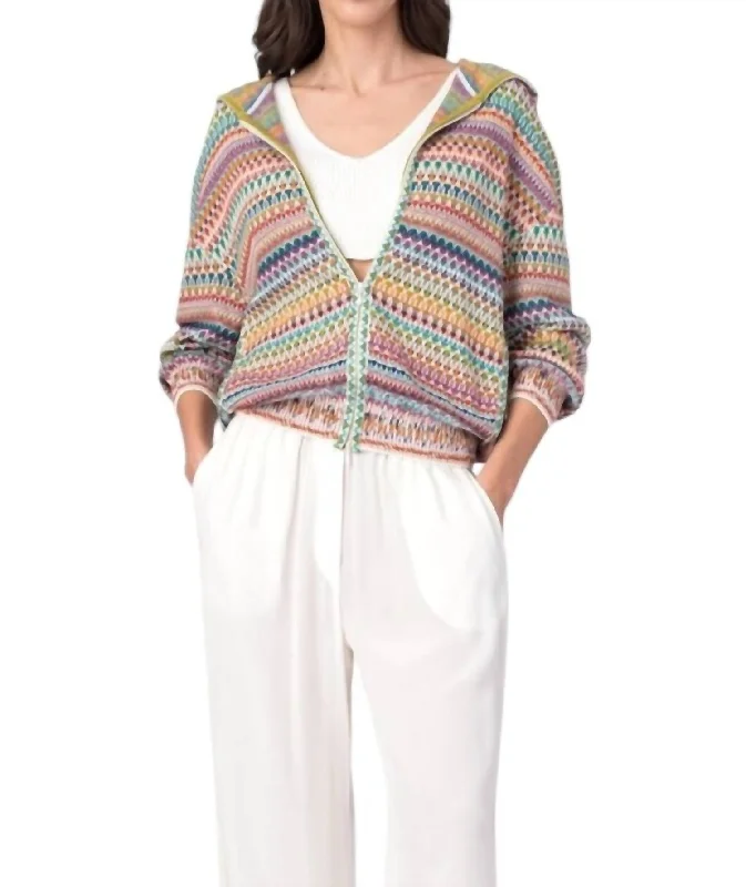 Flash Sale Striped Jacquard Jacket In White