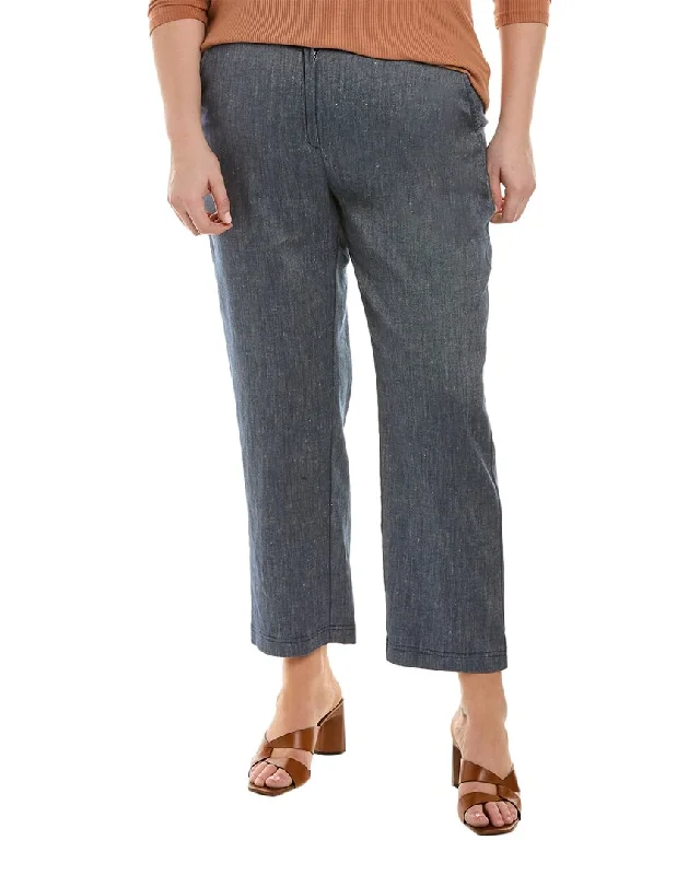 End Of Season Clearance Voyage by Marina Rinaldi Plus Rapper Linen-Blend Trouser