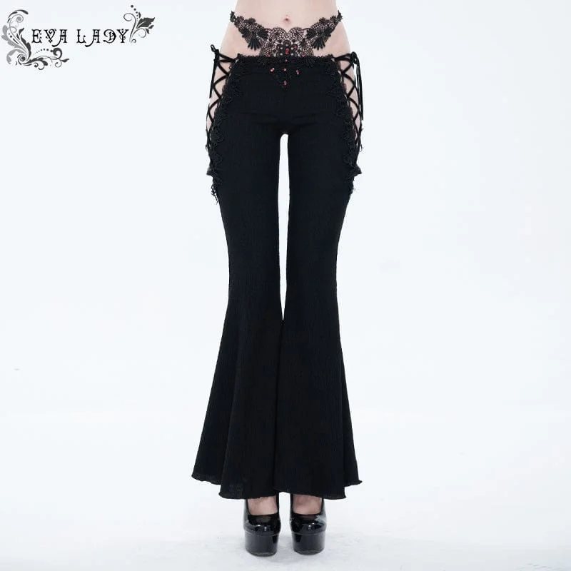 Flash Sale Fever Women's Gothic Side Lacing-up Bell-bottoms