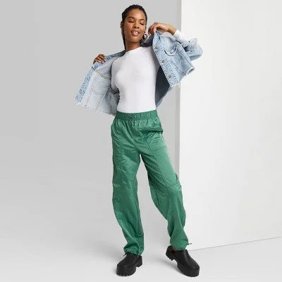 Luxury Comfort New - Women's High-Rise Toggle Parachute Pants - Wild Fable Green XXS