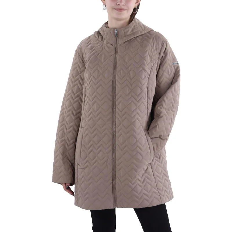 Step Ahead, Lead The Trend Womens Lightweight Hooded Quilted Coat