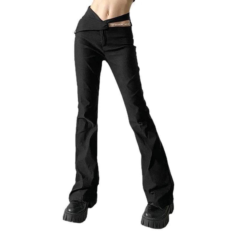 Final Clearance Women's Punk Cutout High-waisted Bell-bottoms