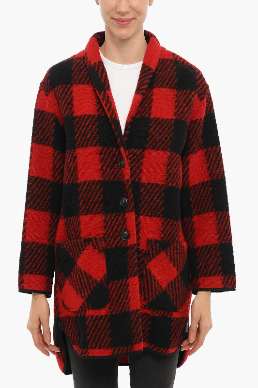 Stylish Savings Woolrich Buffalo Checked Two-Tone GENTRY Coat