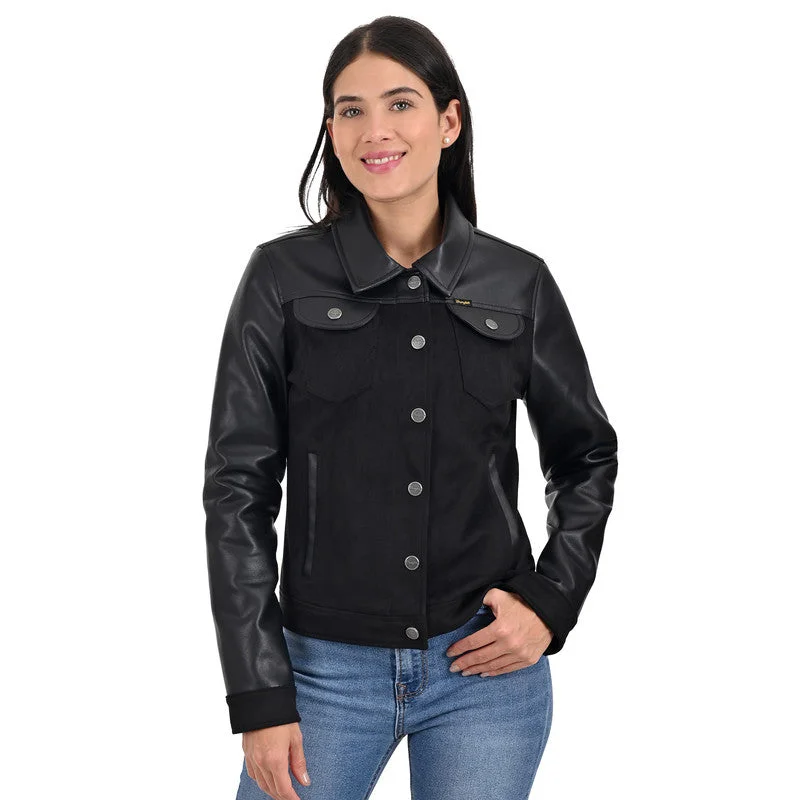 Style Upgrade Wrangler Women's Dual Texture Trucker Jacket