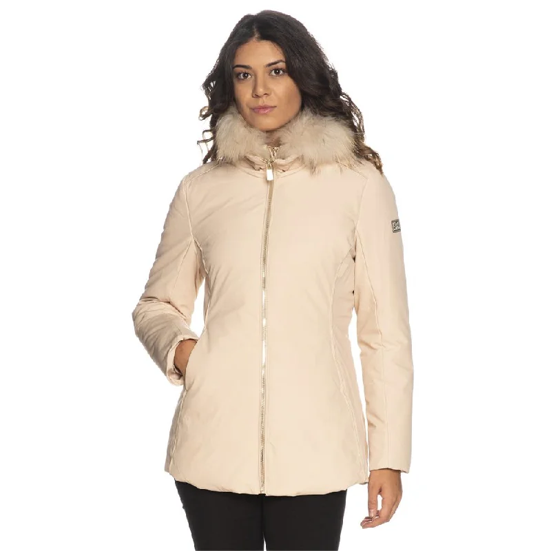 Coastal Beach - Inspired Style Yes Zee Chic High-Collar Hooded Women's Jacket with Women's Fur