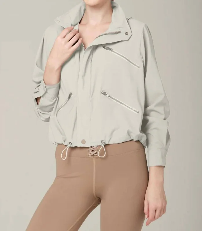 Dreamy Aesthetic Zip Locked Waterproof Lightweight Jacket In Ash Grey